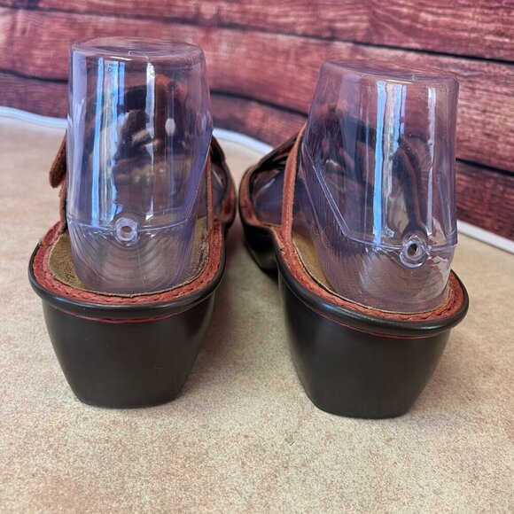 Naot Leather Adjustable Heeled Sandals in Rust - Picture 6 of 12